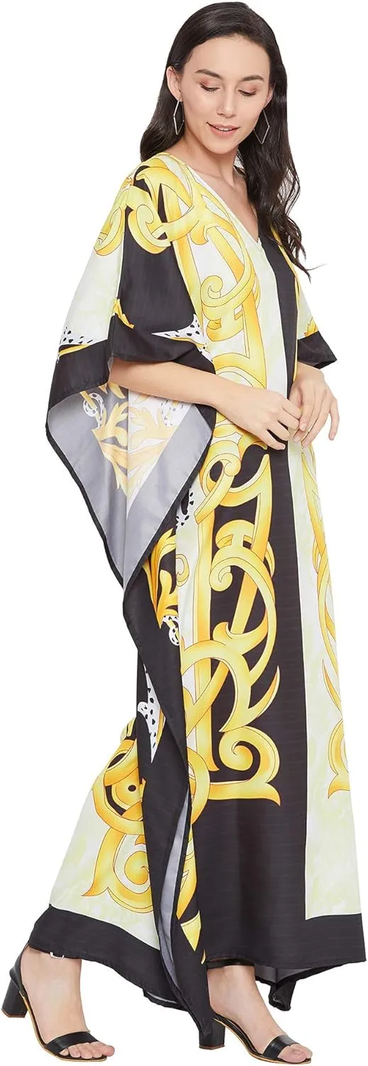 Oussum Women Kaftan Plus Size Polyester Summer Caftan Cover Ups Maxi House Dress