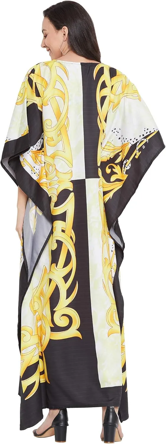 Oussum Women Kaftan Plus Size Polyester Summer Caftan Cover Ups Maxi House Dress