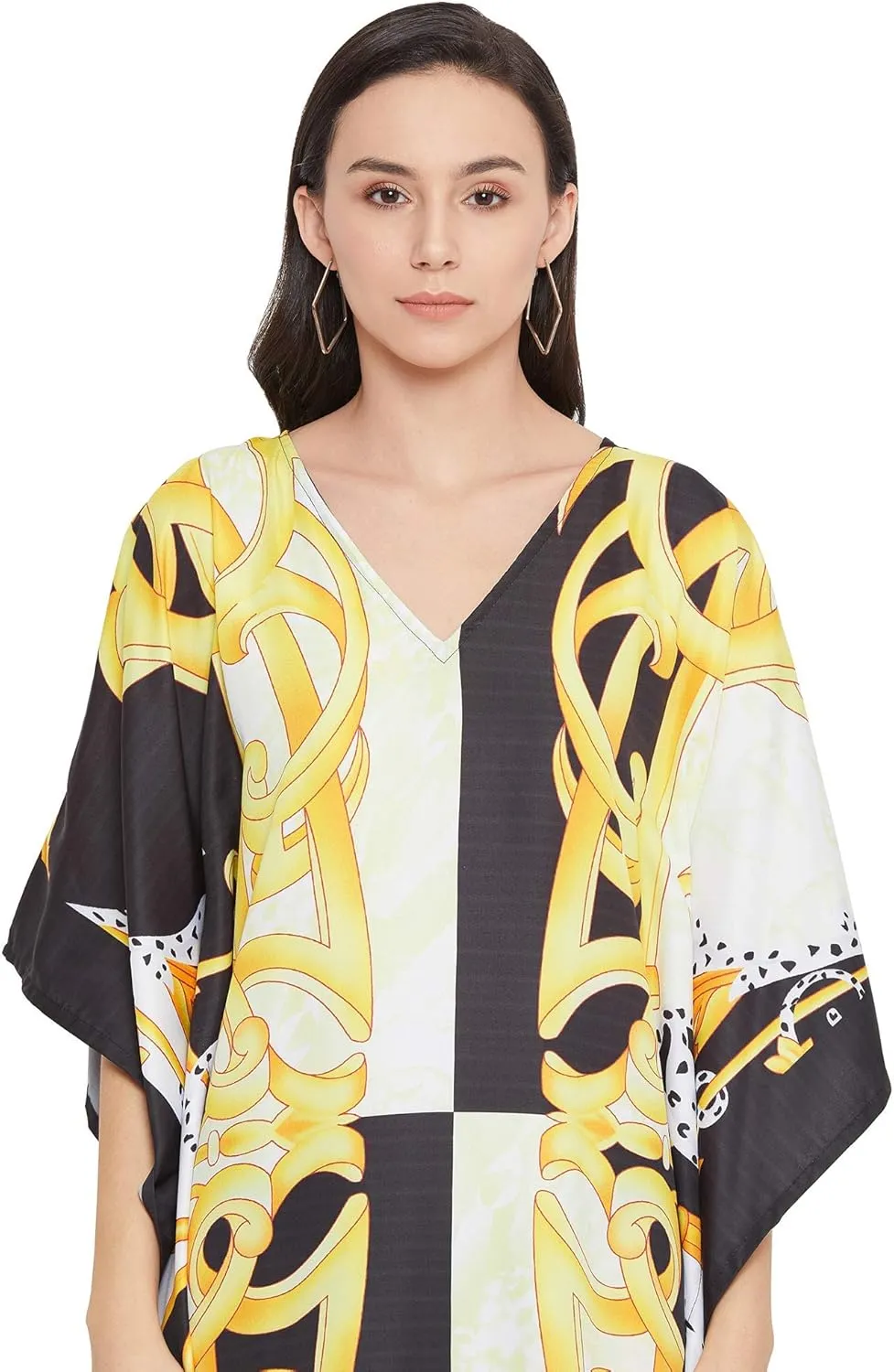 Oussum Women Kaftan Plus Size Polyester Summer Caftan Cover Ups Maxi House Dress