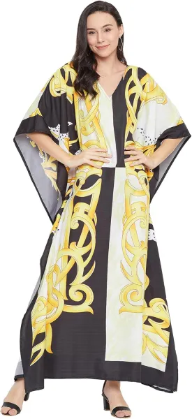 Oussum Women Kaftan Plus Size Polyester Summer Caftan Cover Ups Maxi House Dress