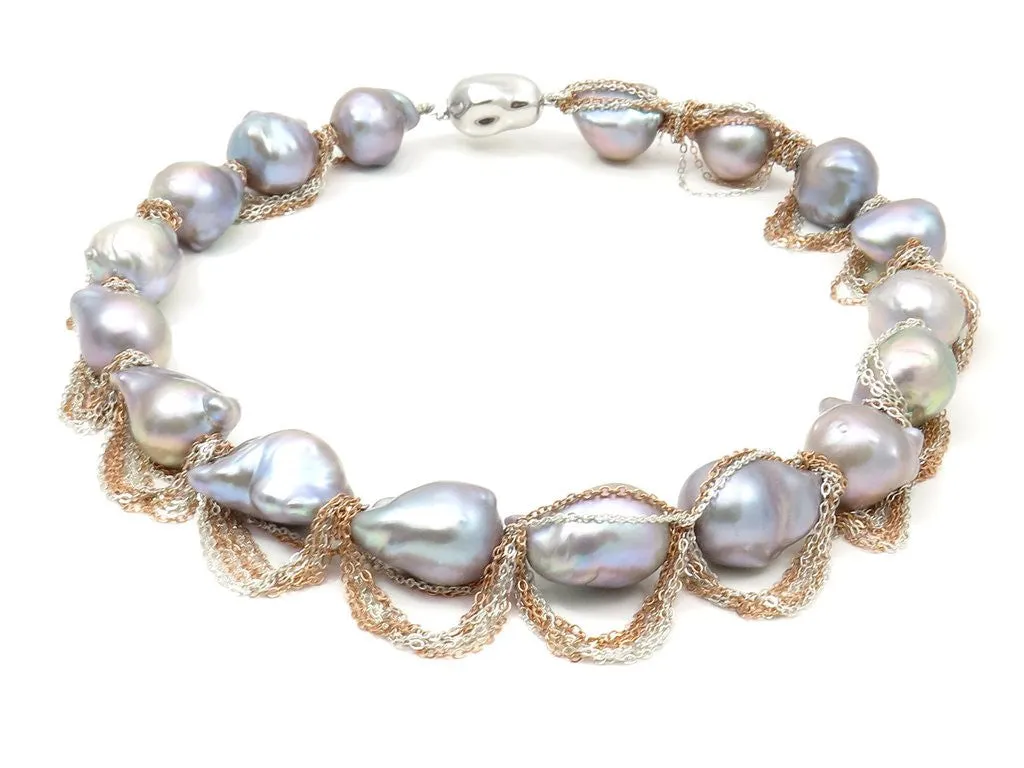 pearl and fringe choker