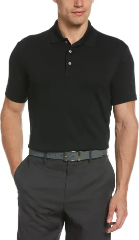 PGA TOUR Men's Airflux Solid Mesh Short Sleeve Golf Polo Shirt
