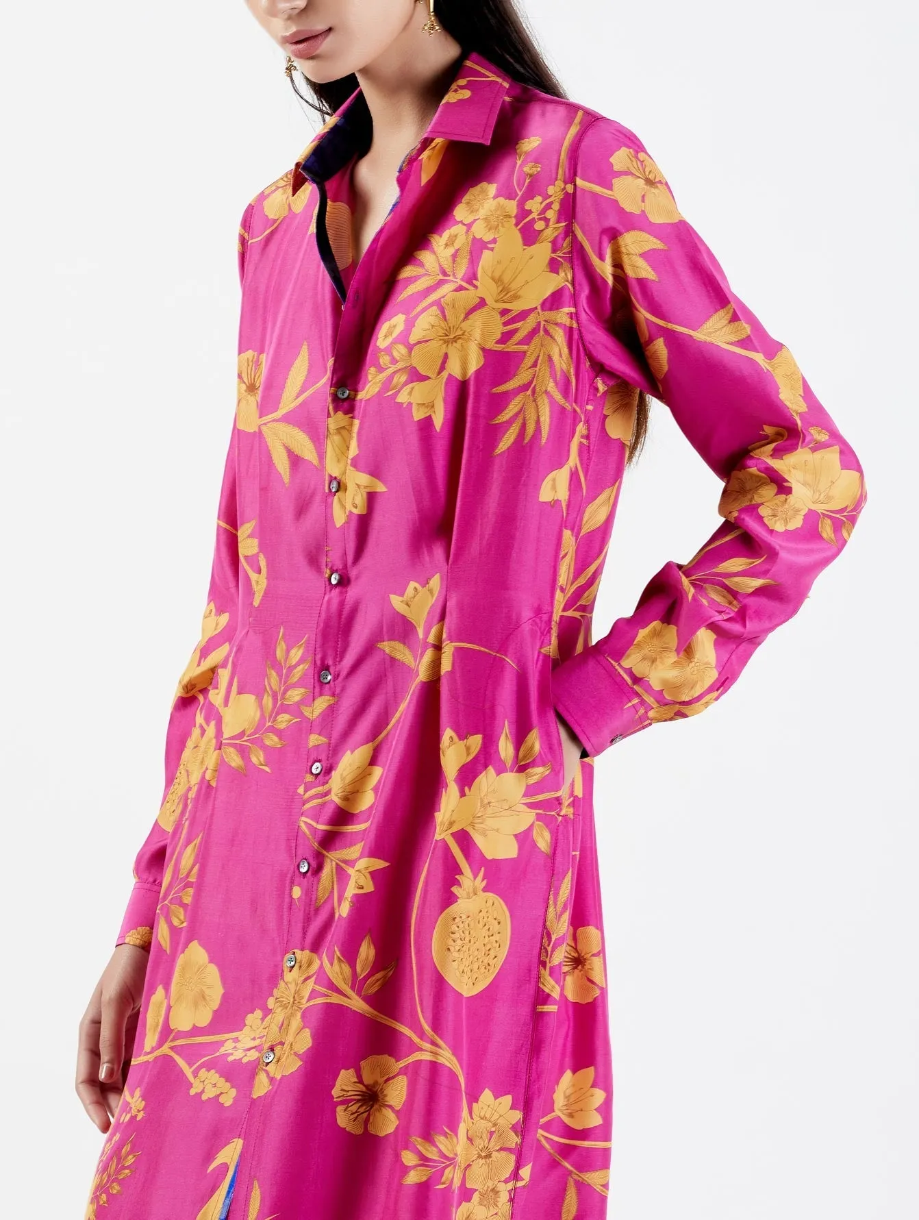 Pleated Dress Silk Twill Rani