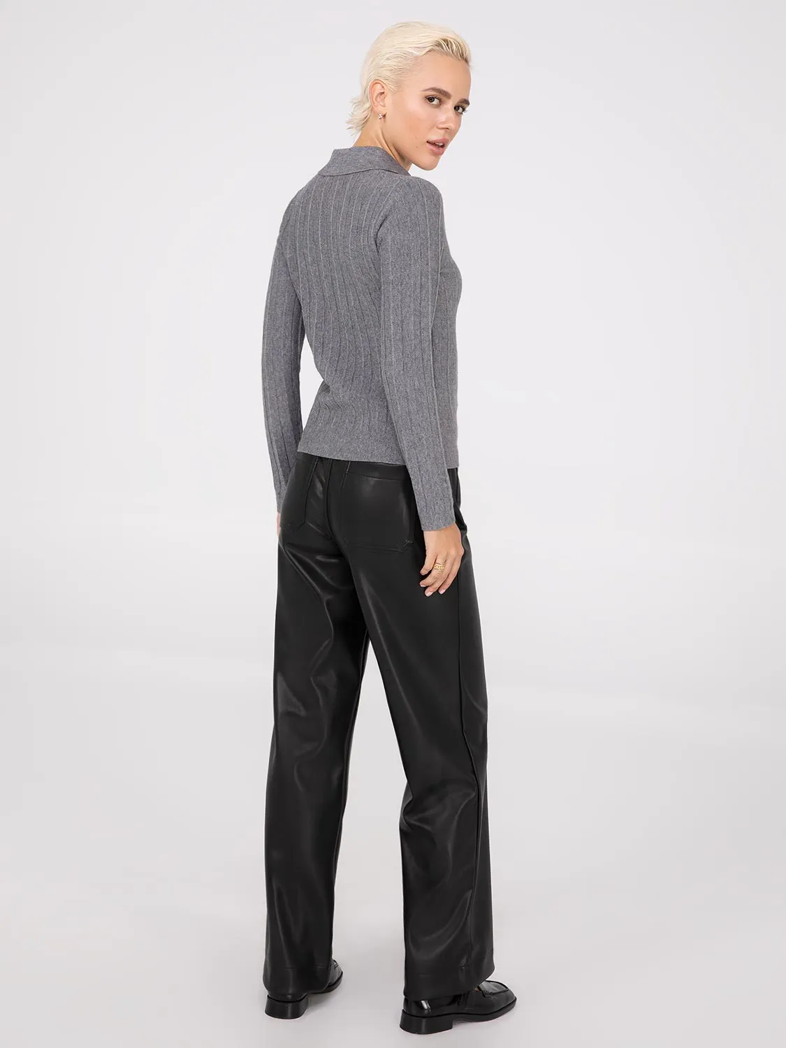 Pleated Johnny Collar Sweater