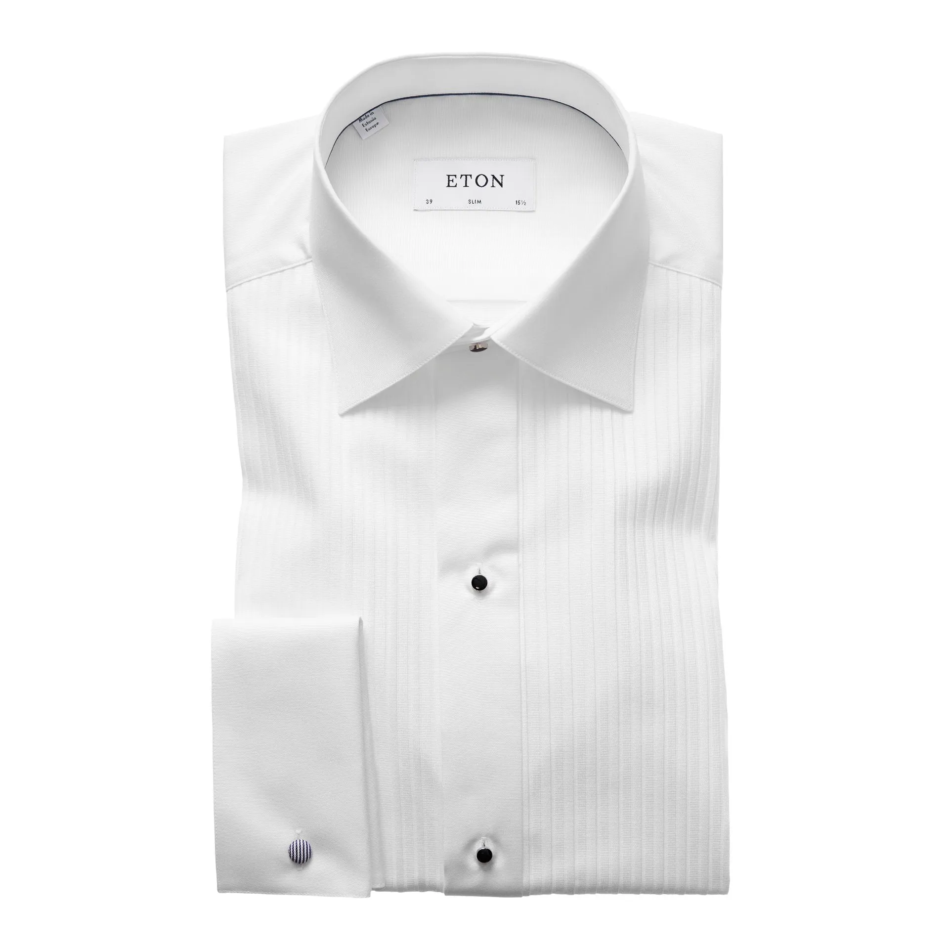 Plissé Black Tie Shirt | Slim Fit
