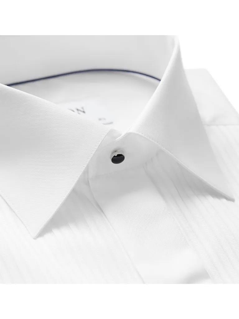 Plissé Black Tie Shirt | Slim Fit