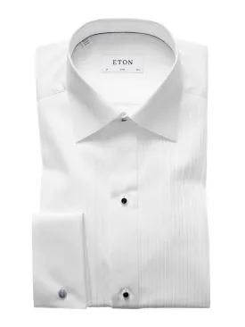 Plissé Black Tie Shirt | Slim Fit