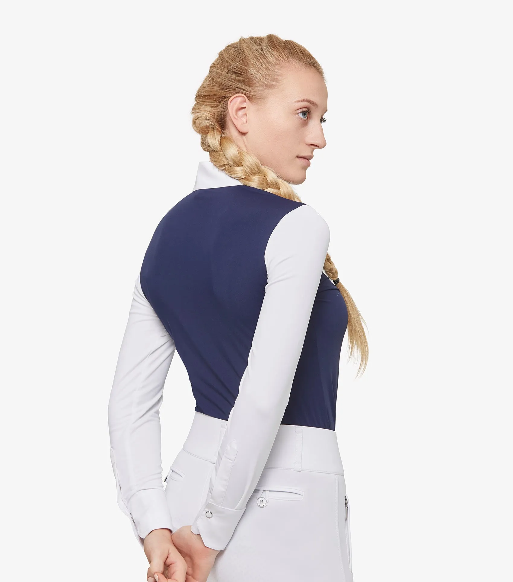 Premier Equine Rossini Lycra Show Shirt - White / Navy