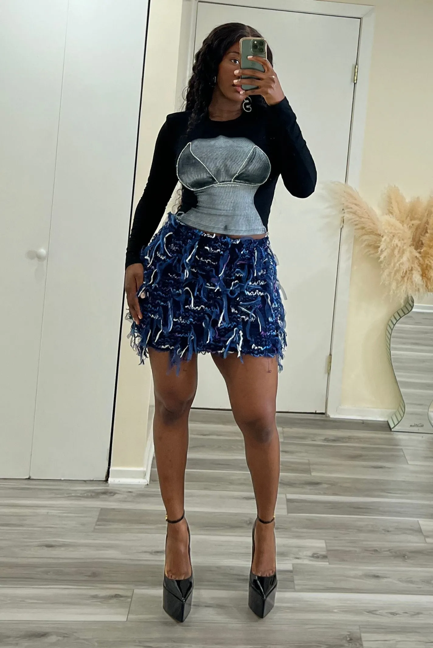 "FRINGE BENEFIT" SKIRT