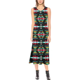 River Trail Sunset Phaedra Sleeveless Open Fork Long Dress