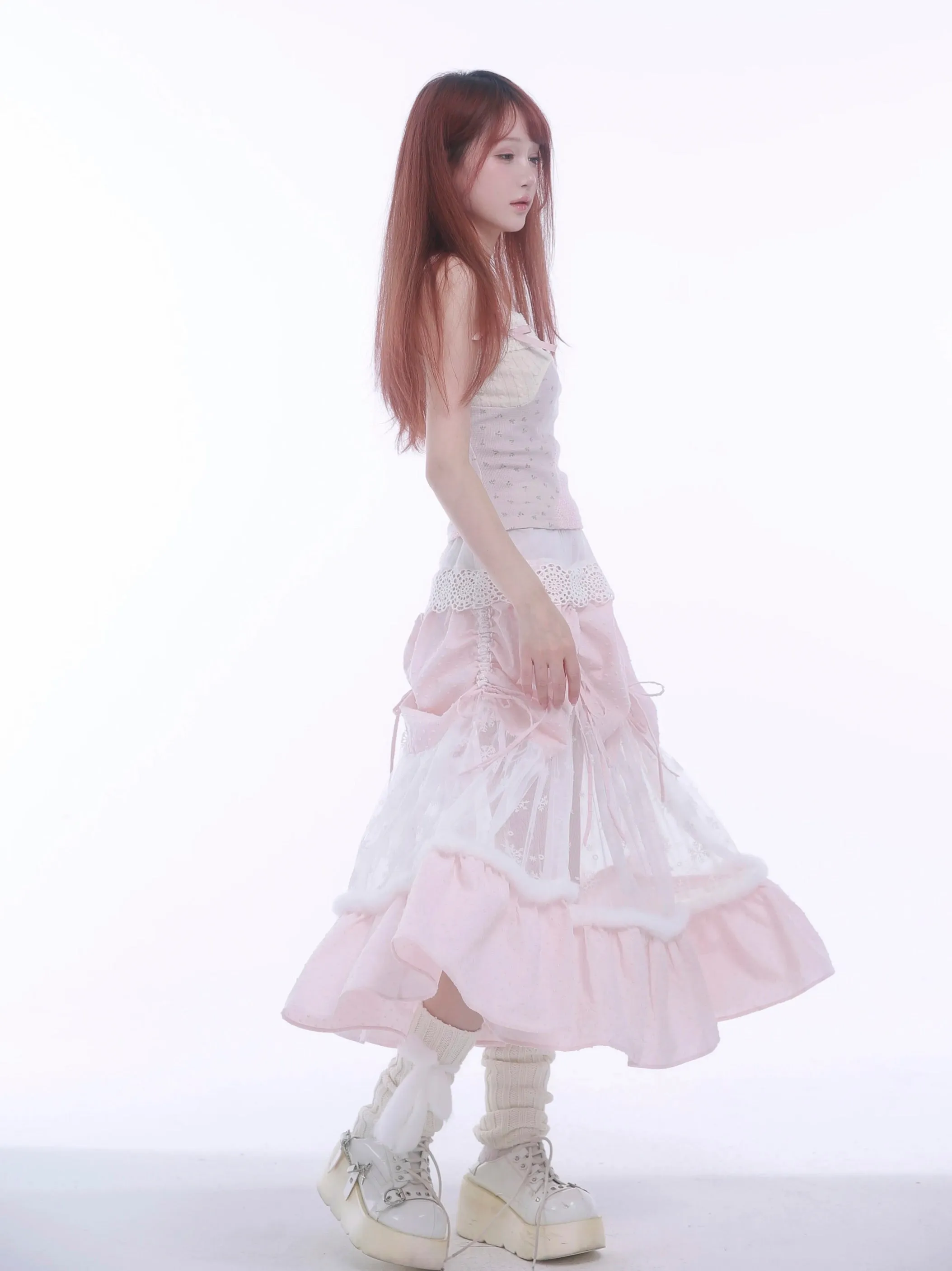 [Rose Island] Rose Blossom Bliss Fairy Core Midi Skirt