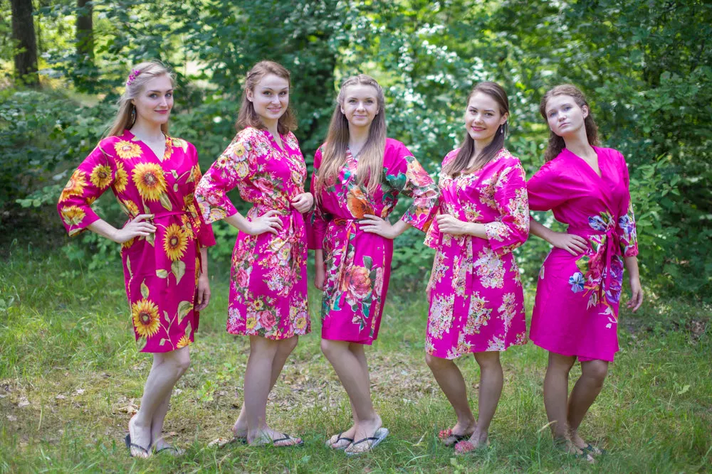 Shades of Hot Pink Wedding Colors, Bridesmaids Robes