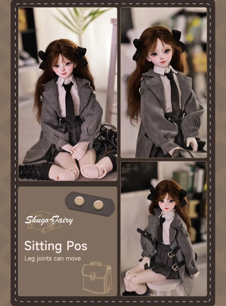 Shuga Fairy Rapunzel 1/4 BJD Doll - Autumn Style Jointed Doll with Pleated Skirt | Perfect Christmas Gift