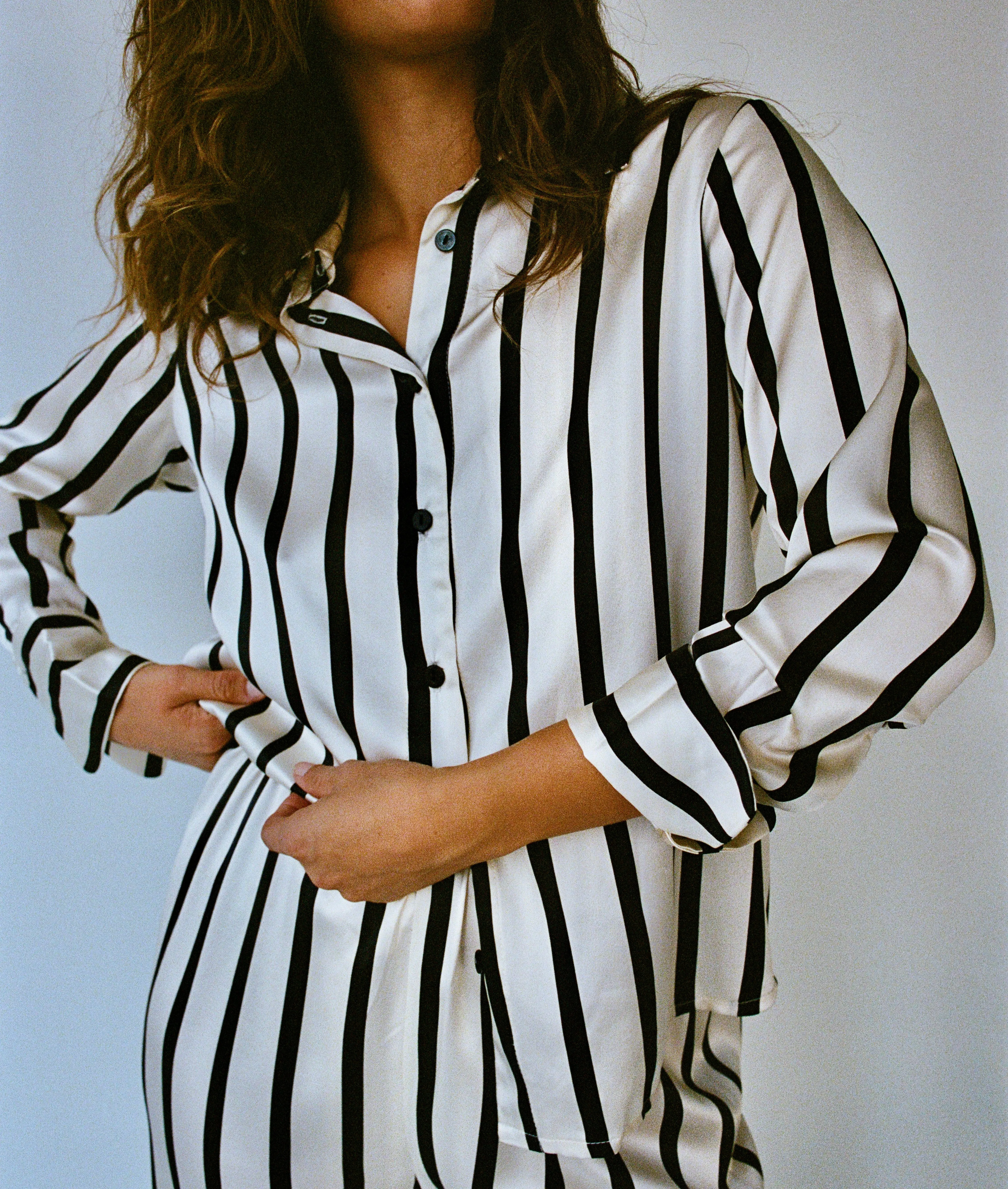 SILK STRIPE LOUNGE SET