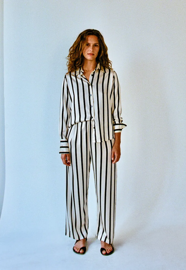 SILK STRIPE LOUNGE SET