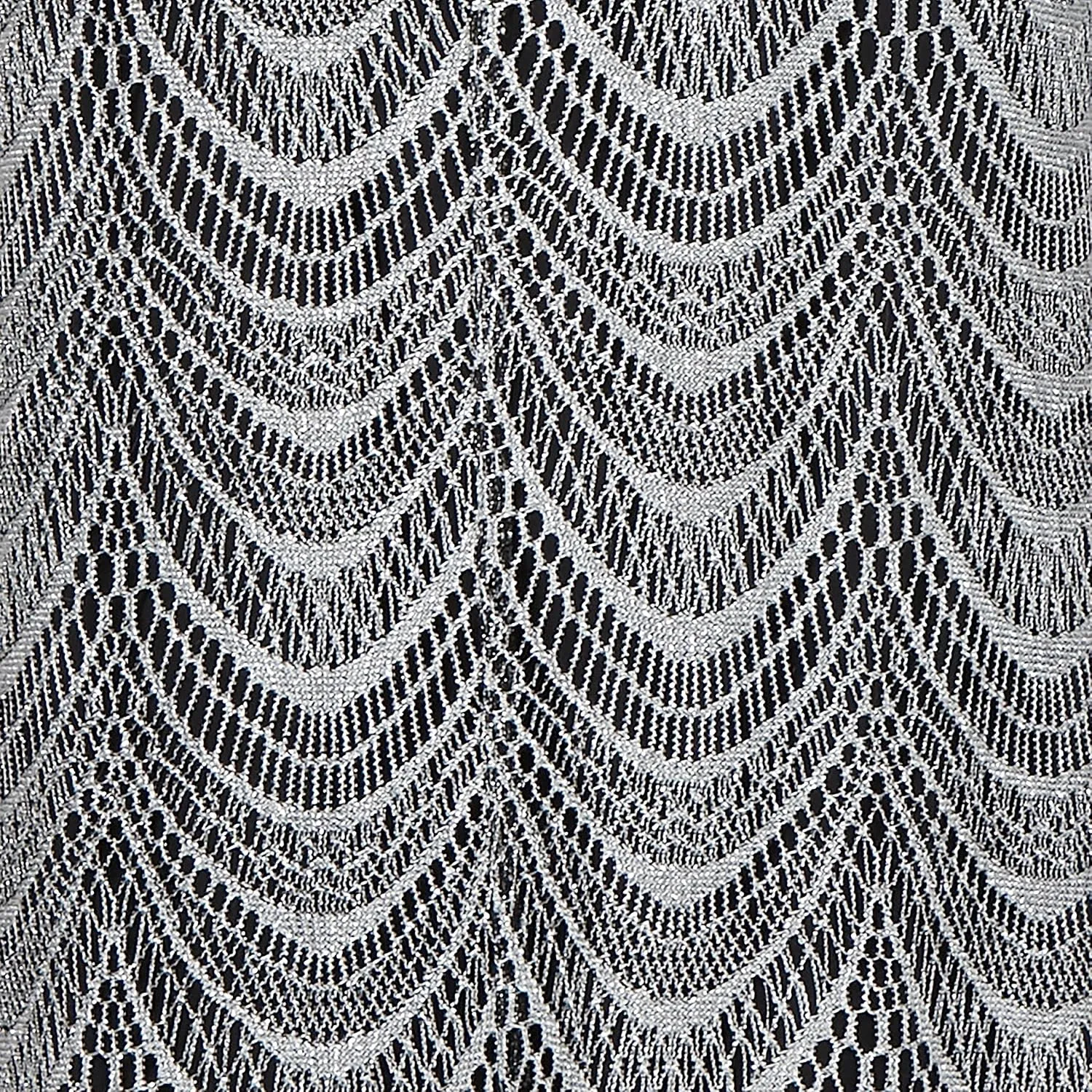 S.L. Fashions Women's Metallic Crochet Dress with Fringe Hemline