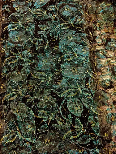 Stretch Lace - 60-inches Wide Metallic Black/Blue Close-Out