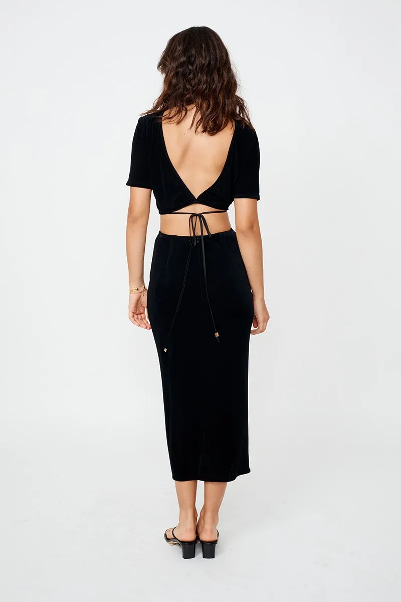 Suboo The Liz Rouched Midi Skirt - Black