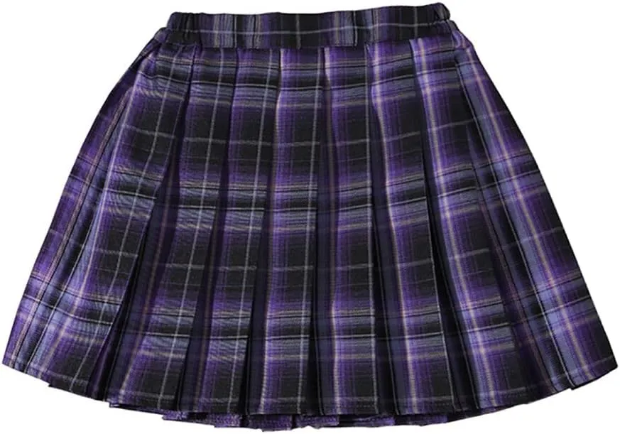 Toddler Baby Girls Pleated Skirt Elastic Waist School Uniform Mini Short Skirt