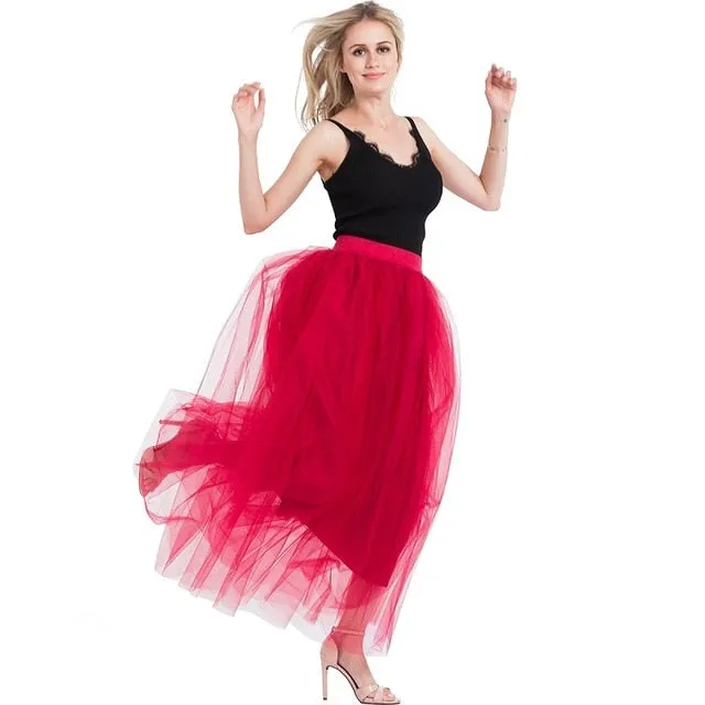 VenusFox4 layers Fashion Lace Princess Fairy Style Long Skirt