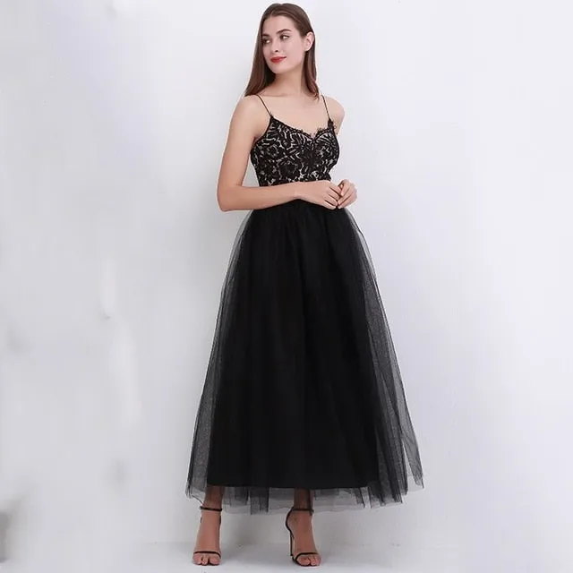 VenusFox4 layers Fashion Lace Princess Fairy Style Long Skirt