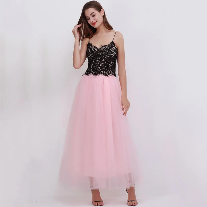 VenusFox4 layers Fashion Lace Princess Fairy Style Long Skirt