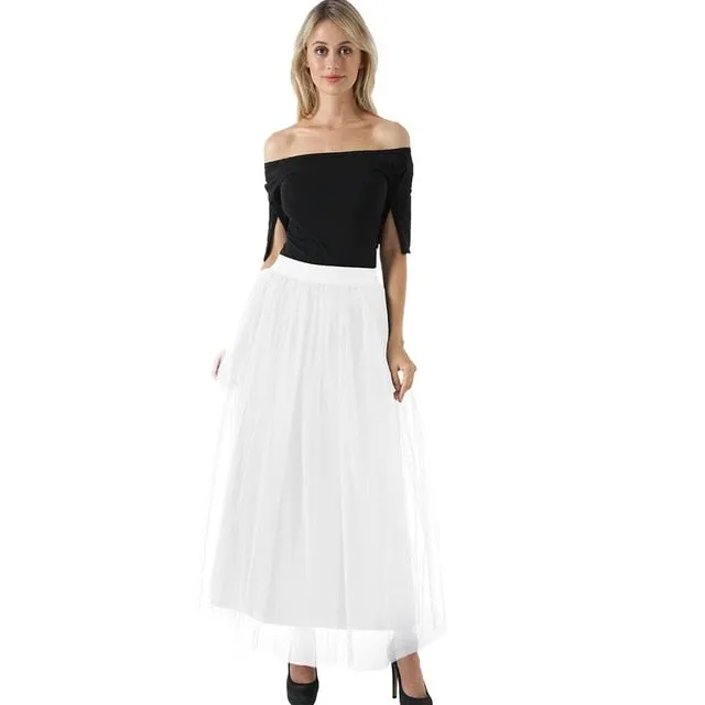 VenusFox4 layers Fashion Lace Princess Fairy Style Long Skirt
