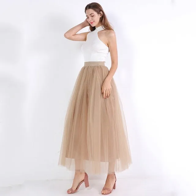 VenusFox4 layers Fashion Lace Princess Fairy Style Long Skirt