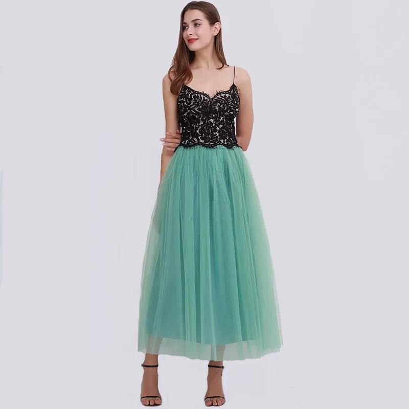 VenusFox4 layers Fashion Lace Princess Fairy Style Long Skirt