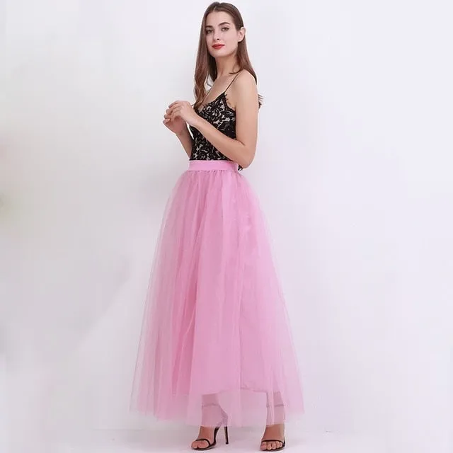 VenusFox4 layers Fashion Lace Princess Fairy Style Long Skirt