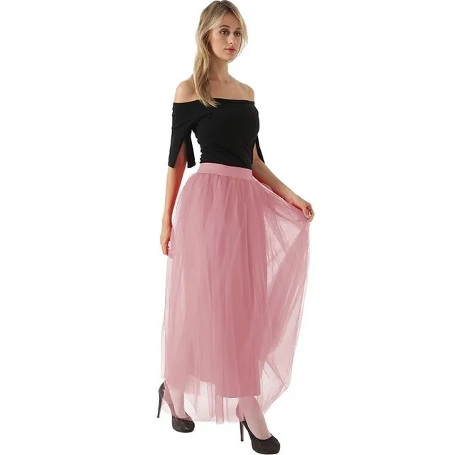 VenusFox4 layers Fashion Lace Princess Fairy Style Long Skirt