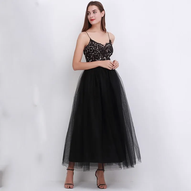 VenusFox4 layers Fashion Lace Princess Fairy Style Long Skirt