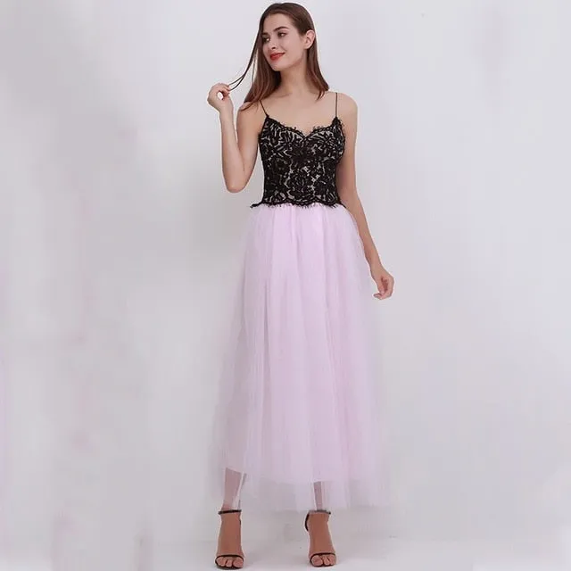 VenusFox4 layers Fashion Lace Princess Fairy Style Long Skirt