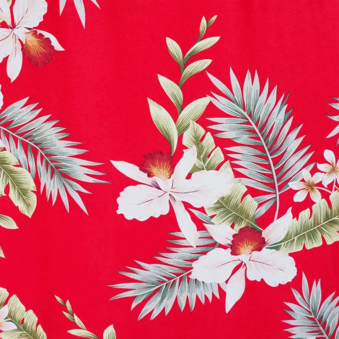 Volcanic Red Long Hawaiian Dress with Skinny Straps