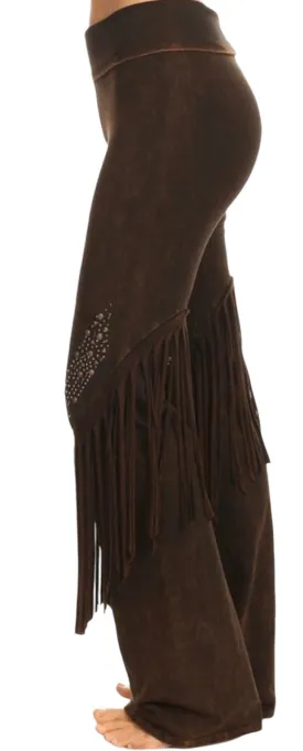 Western Fringe Stone Detail Yogi Pants