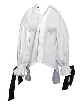 White Shirt w/Black Ribbon at wrist