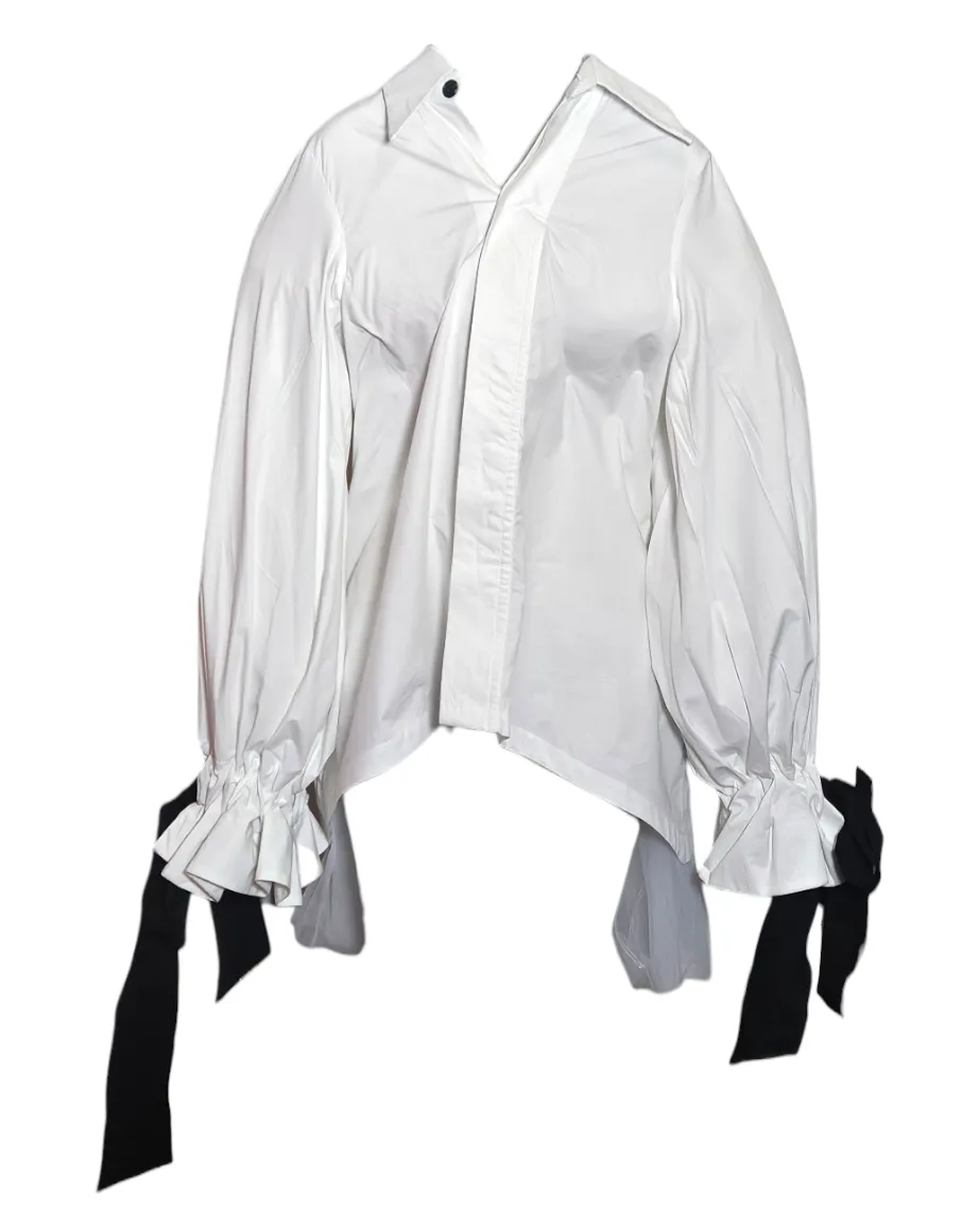 White Shirt w/Black Ribbon at wrist