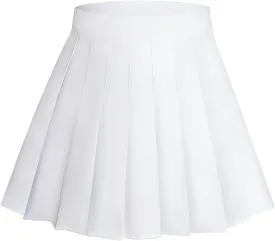 Womens Girl High Waisted Pleated Tennis Skirt School A-Line Costume Mini Skirts