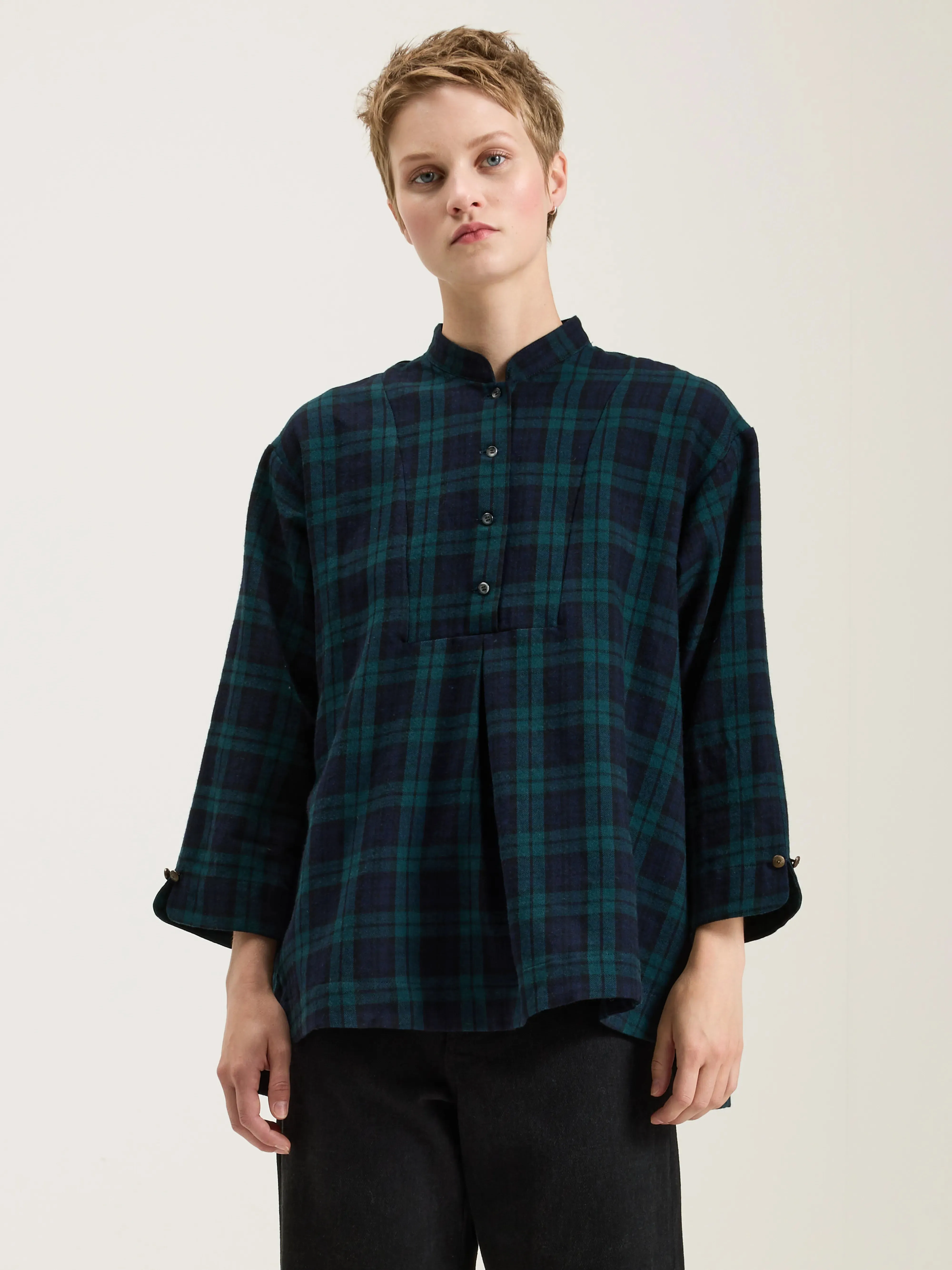 Wool And Cotton Pullover Shirt (242 / W / BLACK)