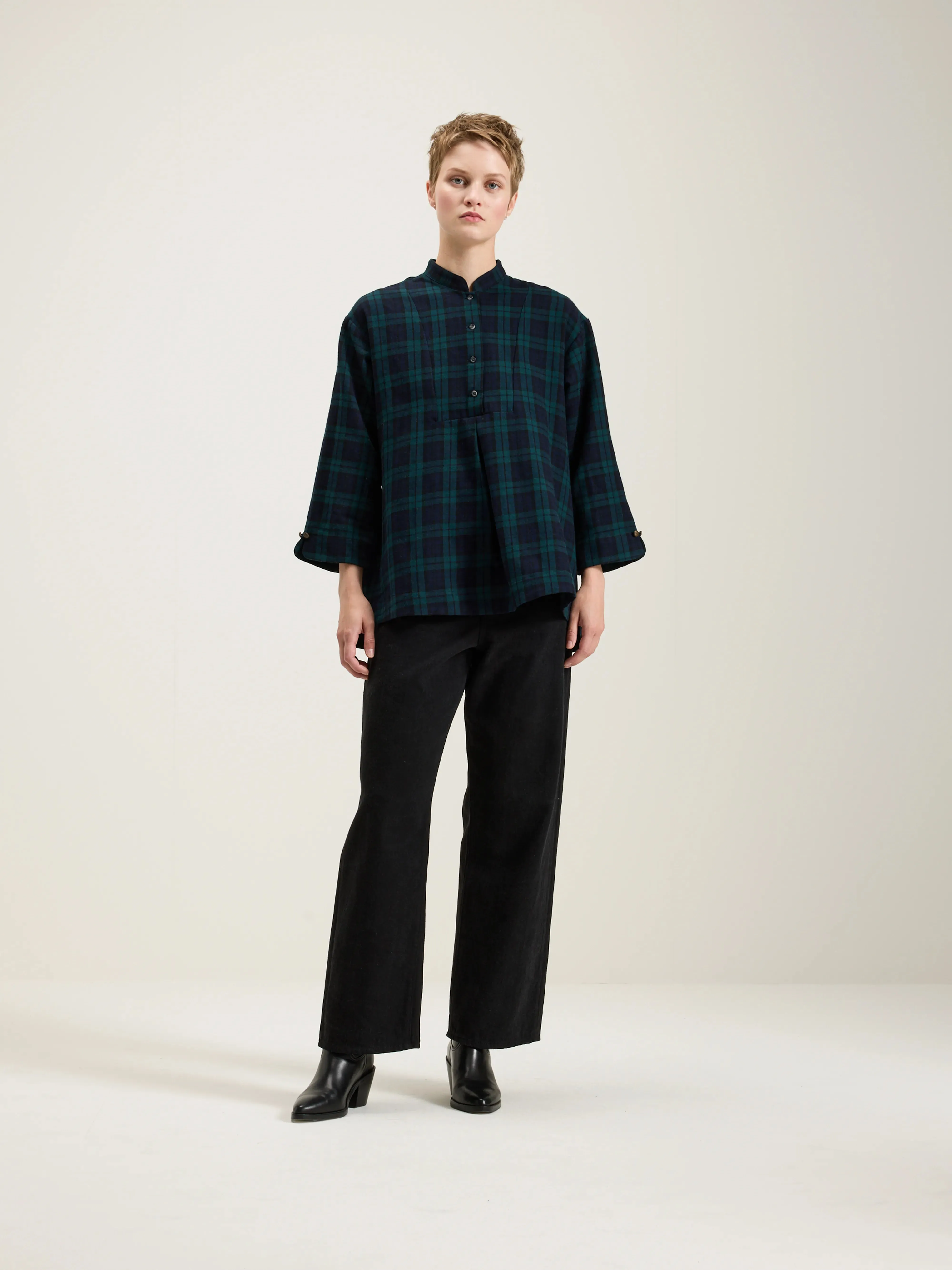 Wool And Cotton Pullover Shirt (242 / W / BLACK)