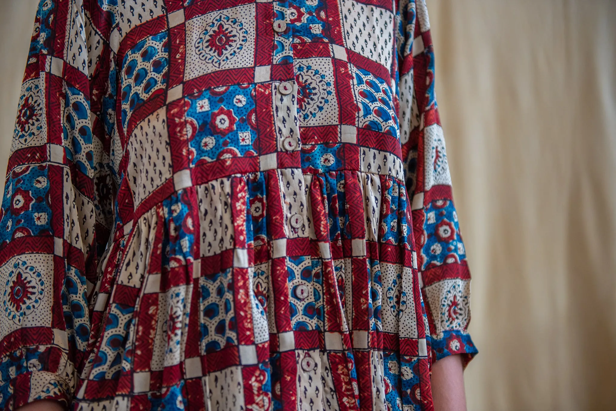 Yoke Shirt Silk Modal Patchwork Print