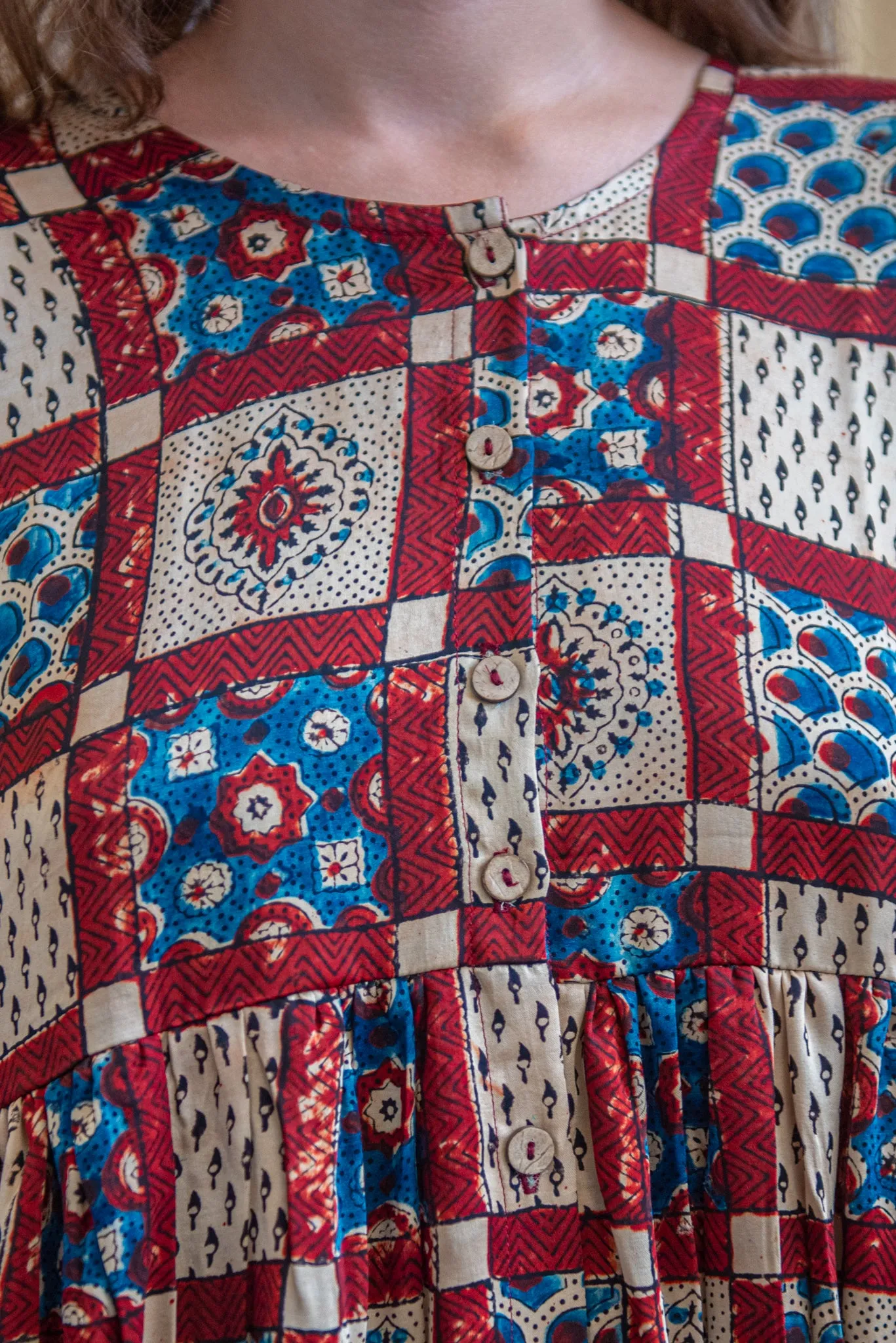 Yoke Shirt Silk Modal Patchwork Print