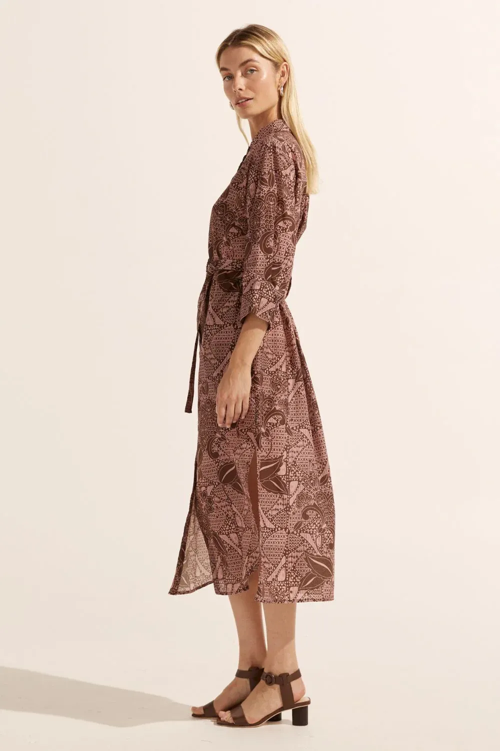 ZOE KRATZMANN | PINPOINT DRESS CACAO BATIK